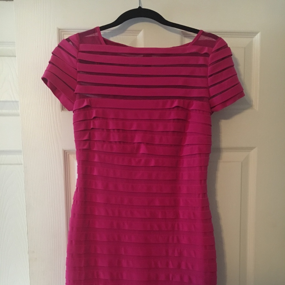 Hot pink knee-length sexy dress